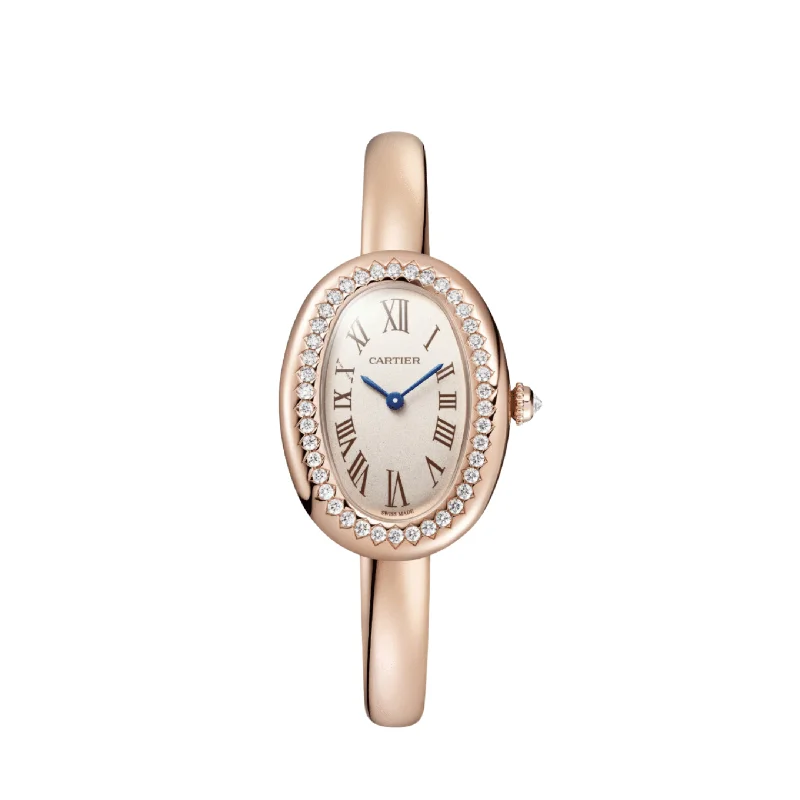 Cartier Watches: Iconic Timepieces with Elegant Design –Cartier Baignoire Small WJBA0042 'Ladies' Rose Gold Silvered Dial Diamond Bezel Quartz (2024)