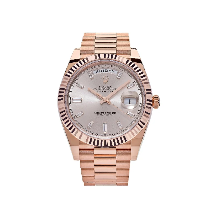 Shop Rare Rolex Models for Your Collection –Rolex Day-Date 228235 Rose Gold Sundust Diamond Dial