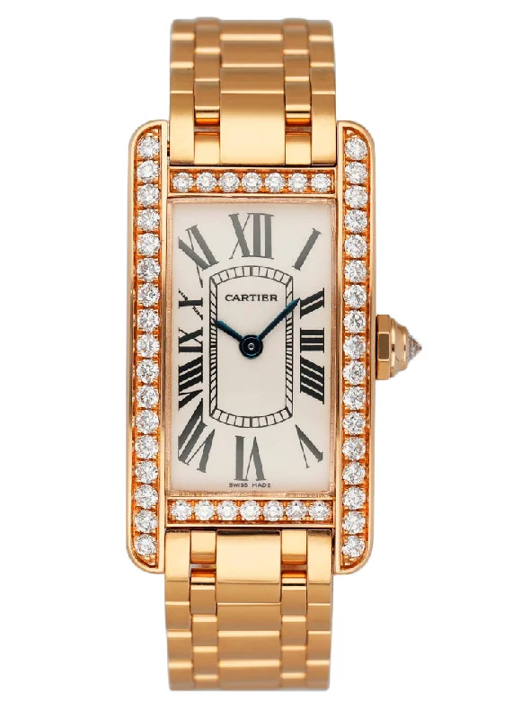 Cartier Watches: Timeless Elegance –Cartier Tank Americaine WB7079M5/2503 Diamond Ladies Watch