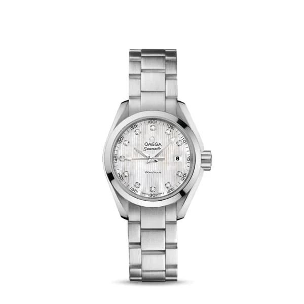 Find Omega Watches for Every Collector –Omega Seamaster 30mm Watch - Ref: 231.10.30.60.55.001 - White Mother of Pearl Diamond Index Dial, Stainless Steel Bracelet