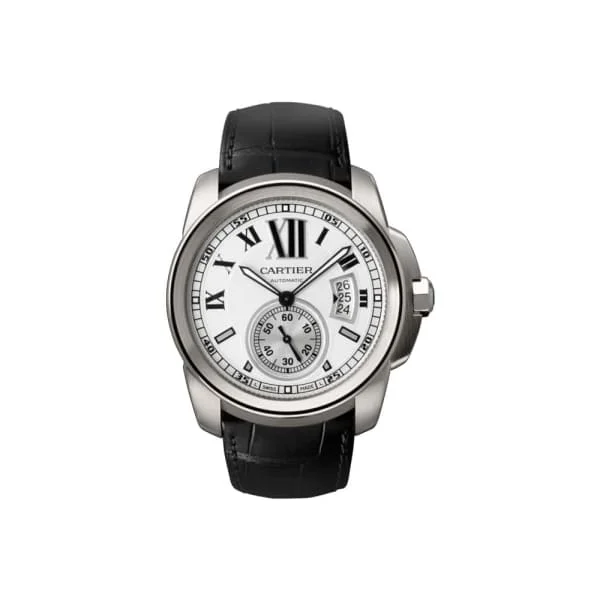 Shop Cartier Watches for Timeless Quality –Cartier Calibre de Cartier Diver 42mm Watch - Ref: W7100037 - Silver Roman Dial, Black Alligator Strap