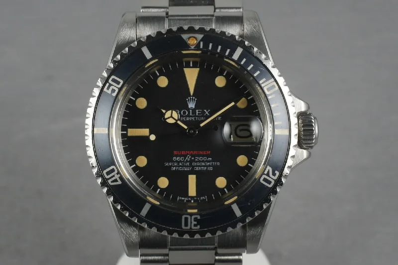 Luxury Rolex Watches Available Online –1969 Rolex Red Submariner 1680 Mark 4 with Faded Fat Font Insert