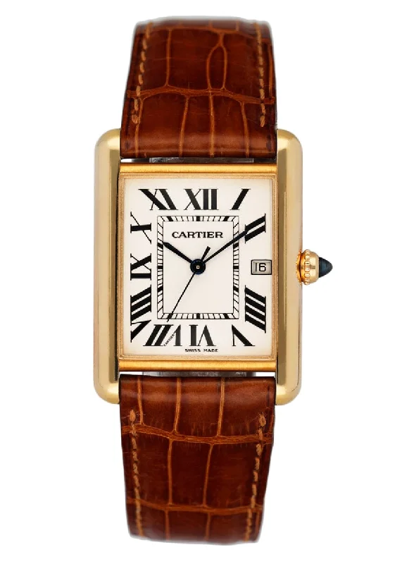 Shop Cartier Watches for Unrivaled Style –Cartier Tank Louis W1529756 18K Yellow Gold Mens Watch