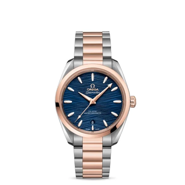 Omega Watches: Perfect for the Watch Enthusiast –Omega Seamaster 38mm Watch - Ref: 220.20.38.20.03.001 - Blue Index Dial, Two Tone Stainless Steel & 18K Rose Gold Bracelet