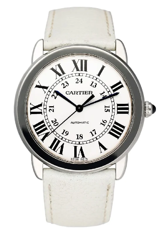 Shop Cartier Watches for Timeless Performance –Cartier Ronde Solo WSRN0021 Silver Dial Mens Watch Box Papers