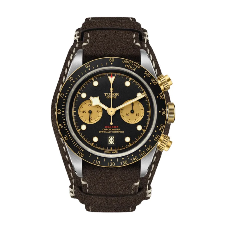 Luxury Tudor Watches for Every Occasion –Tudor Black Bay Chrono S&G 41mm | Brown leather strap | Black Dial | Men's Watch ref. M79363N-0002