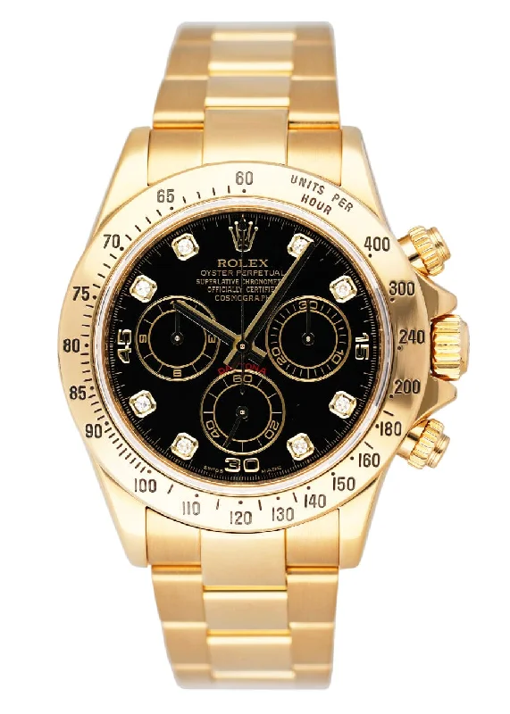 Find Your Perfect Rolex Watch for Every Moment –Rolex Daytona 116528 Diamond Black Dial Mens Watch Box Papers