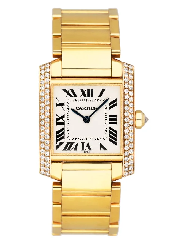 Shop Cartier Watches for Timeless Value –Cartier Tank Francaise WE1008R8 Diamond Midsize Ladies Watch