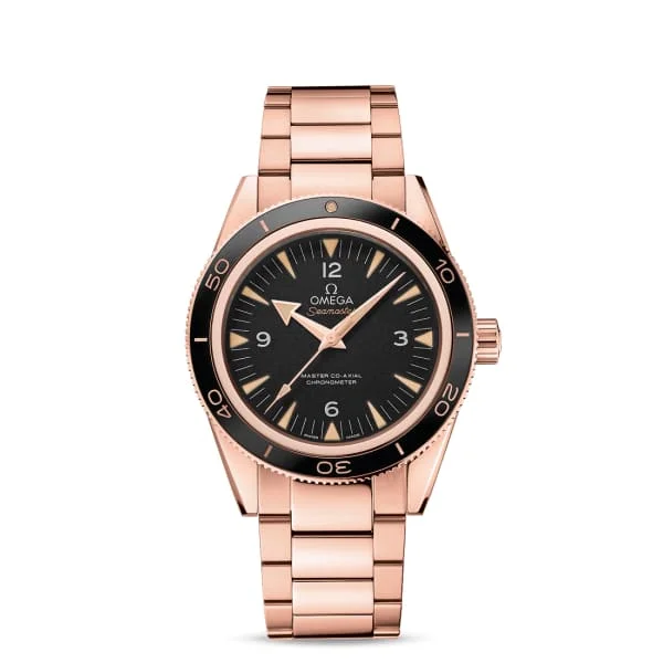 Omega Watches: Built for Performance and Luxury –Omega Seamaster 41mm Watch - Ref: 233.60.41.21.01.001 - Black Index Dial, 18K Rose Gold Bracelet