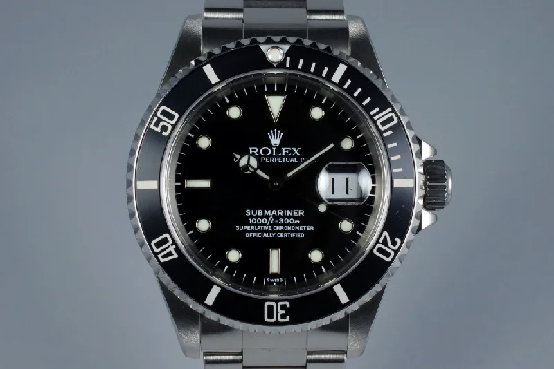 Shop Rolex Watches for Luxury That Lasts –1999 Rolex Submariner 16610 with RSC Papers