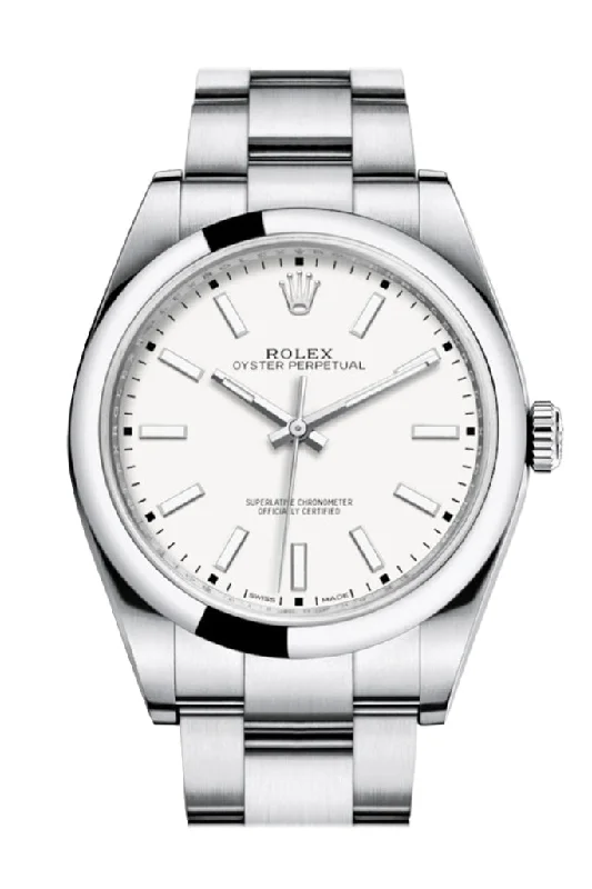 Shop Rolex Watches for Every Occasion –ROLEX OYSTER PERPETUAL 39 White Dial Men's Watch 114300