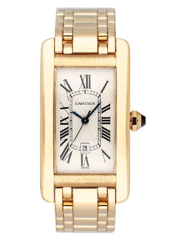 Discover the Legacy of Cartier Timepieces –Cartier Tank Americaine W26035K2 18K Yellow Gold Watch