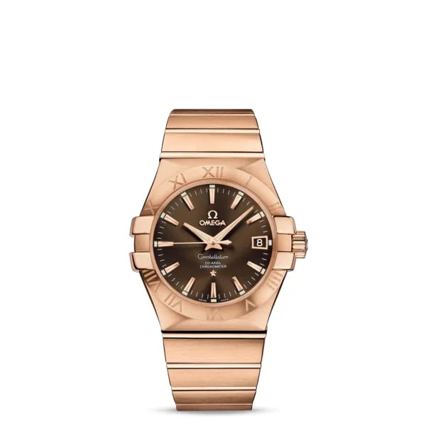 Omega Watches: Swiss Excellence for the Discerning –Omega Constellation 35mm Watch - Ref: 123.50.35.20.13.001 - Brown Index Dial, 18K Rose Gold Bracelet