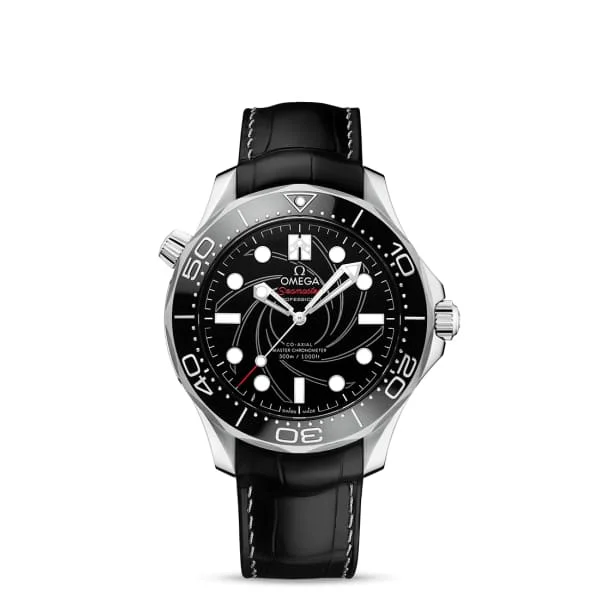 Omega Watches: Swiss Precision and Elegance –Omega Seamaster 42mm Watch - Ref: 210.93.42.20.01.001 - Black Index Dial, Black Leather Strap