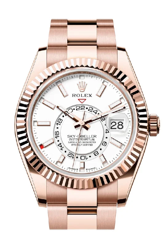 Shop Rolex Watches for Ultimate Style –Rolex Sky Dweller 42 White Dial Rose Gold Oyster Mens Watch 336935