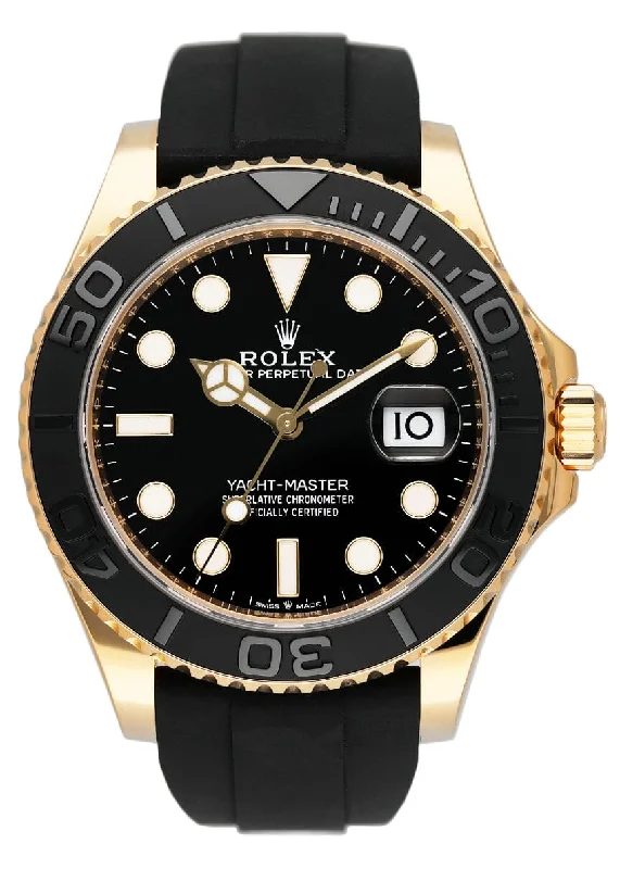 Shop Rolex Watches with Impeccable Quality –Rolex Yacht-Master 226658 Black Dial 18K Yellow Gold Mens Watch Box Papers