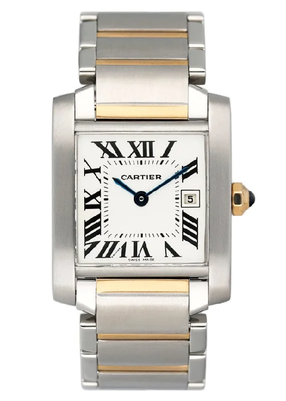 Shop Cartier Watches for Legendary Craftsmanship –Cartier Tank Francaise W51012Q4 Two Tone Midsize Ladies Watch