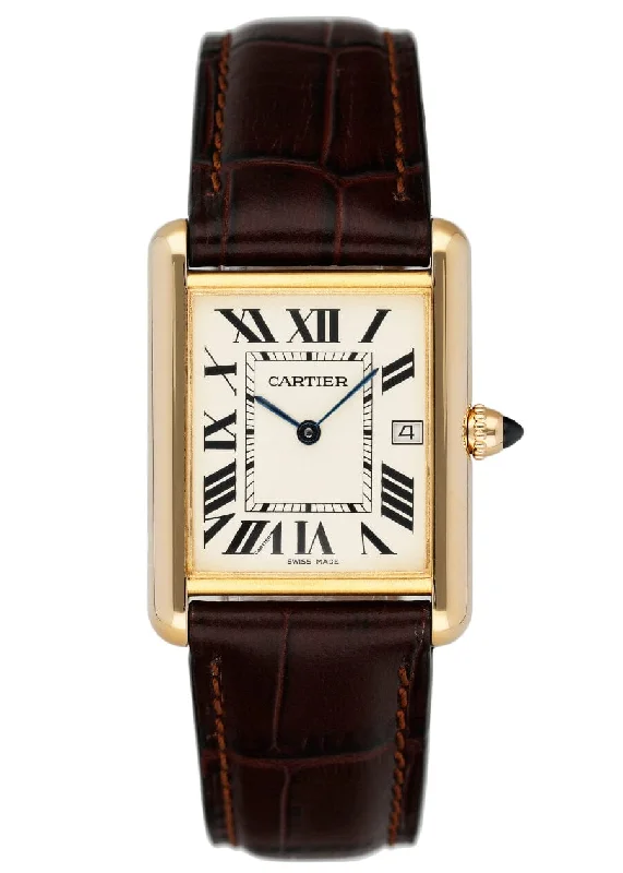 Shop Cartier Watches for Timeless Appeal –Cartier Tank Louis W1529756 18K Yellow Gold Mens Watch