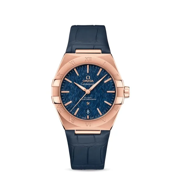 Find the Perfect Omega Watch –Omega Constellation 39mm Watch - Ref: 131.53.39.20.03.001 - Blue Index Dial in 18K Rose Gold Case, Blue Leather Strap