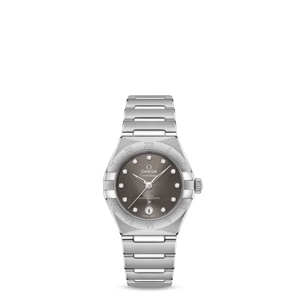 Explore Omega Watches for Exceptional Value –Omega Constellation 29mm Watch - Ref: 131.10.29.20.56.001 - Grey Diamond Index Dial, Stainless Steel Bracelet