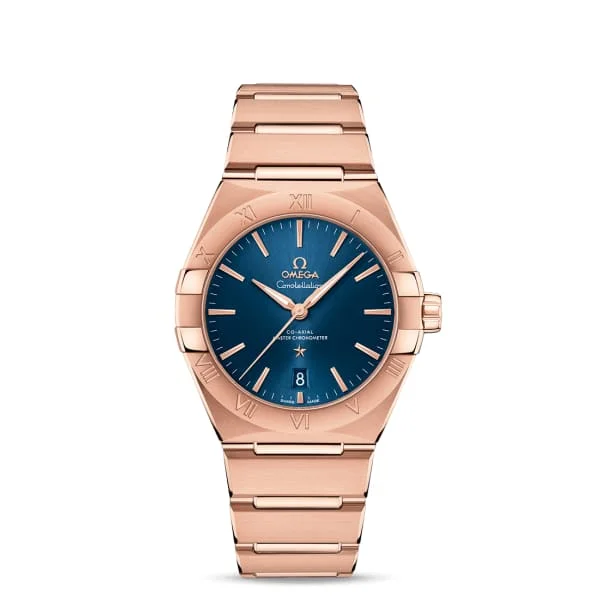 Shop Omega Watches Online –Omega Constellation 39mm Watch - Ref: 131.50.39.20.03.001 - Blue Index Dial, 18K Rose Gold Bracelet