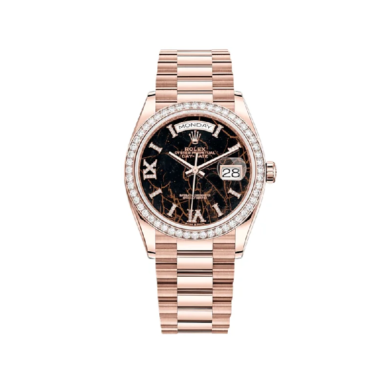 Rolex Watches: Precision and Luxury Combined –Rolex Day-Date 128345RBR Rose Gold Eisenkiesel Diamond Dial