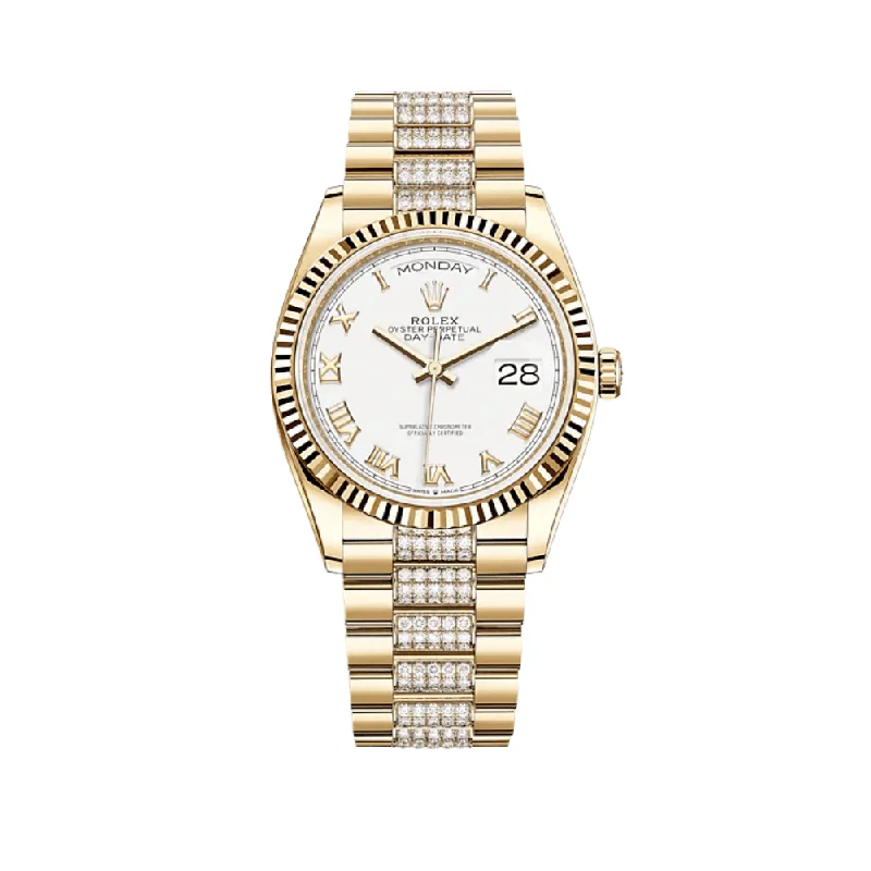 Legendary Rolex Watches for the Elite –Rolex Day-Date 128238 Yellow Gold White Dial