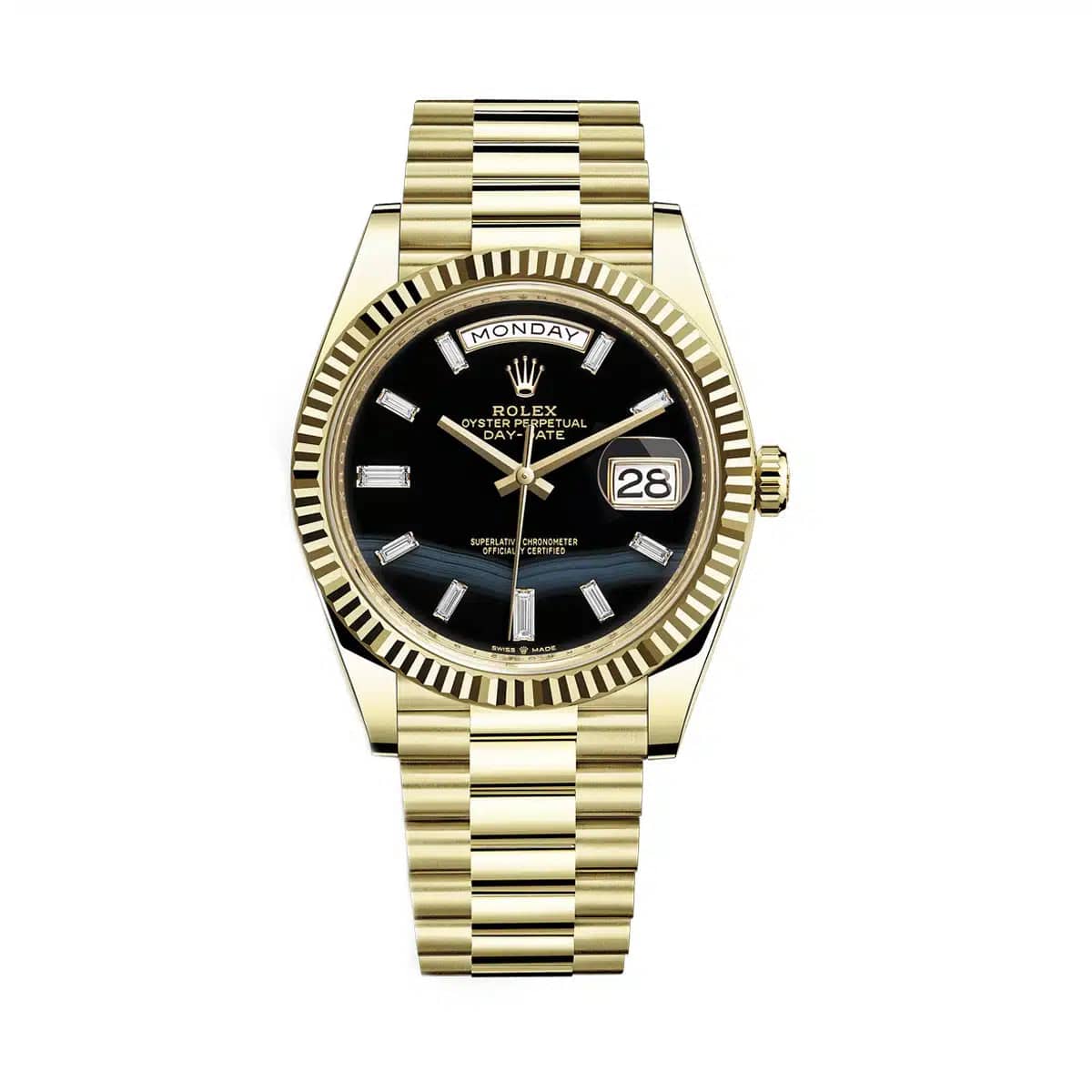 Rolex Watches: Crafted for Excellence –Rolex Day-Date 228238 Yellow Gold Black Onyx Dial