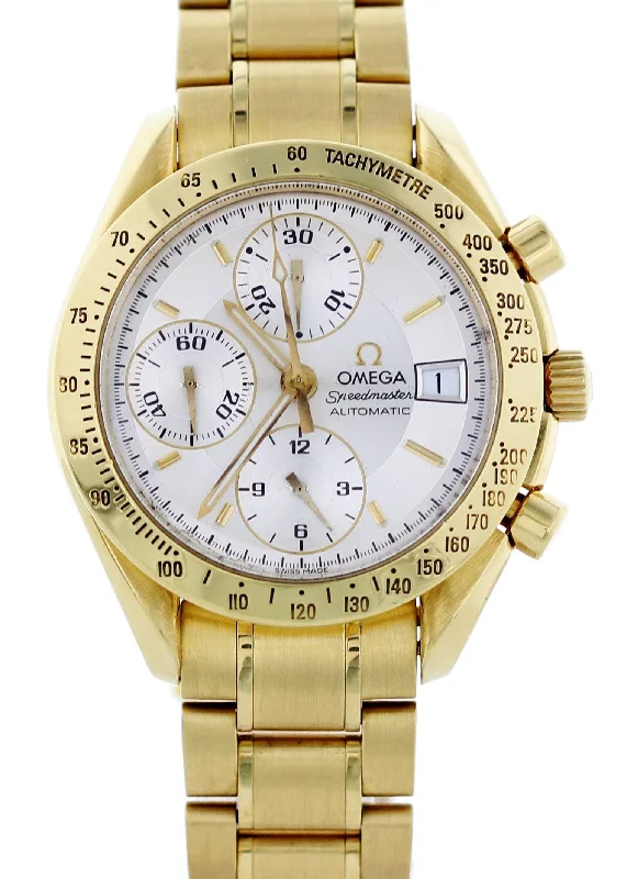 Shop Omega Watches for Legendary Style –Omega Speedmaster Date chronograph 18k Yellow Gold 3113.30.00