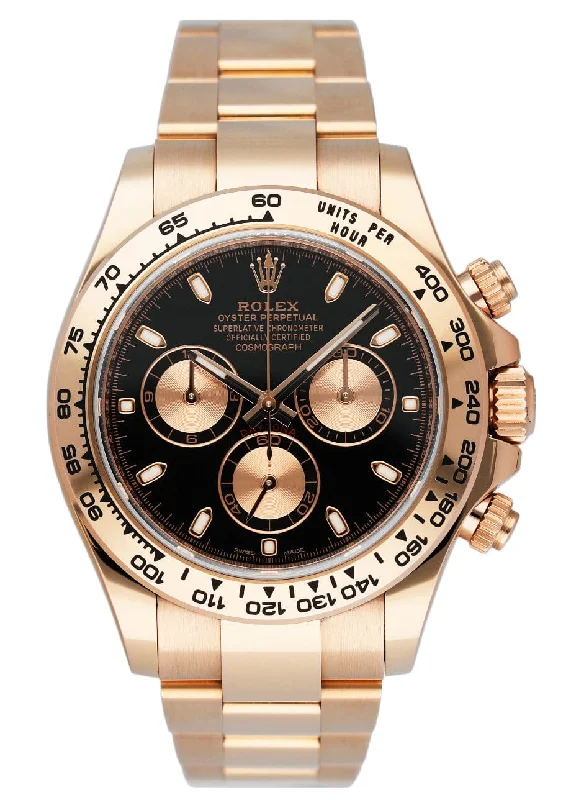 Find Exclusive Rolex Watches –Rolex Daytona 116505 18K Rose Gold Black Dial Mens Watch Box Papers