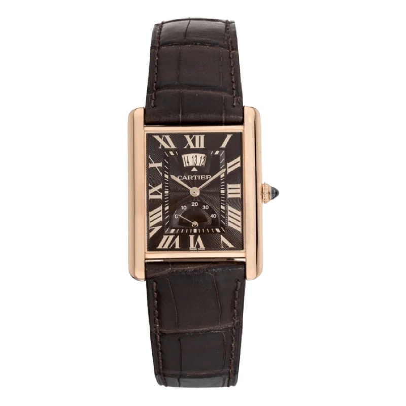 Cartier Watches: Built for Performance and Style –Cartier Tank Louis 39mm Watch - Ref: W1560002 - Brown Roman Dial in 18K Rose Gold Case, Brown Leather Strap