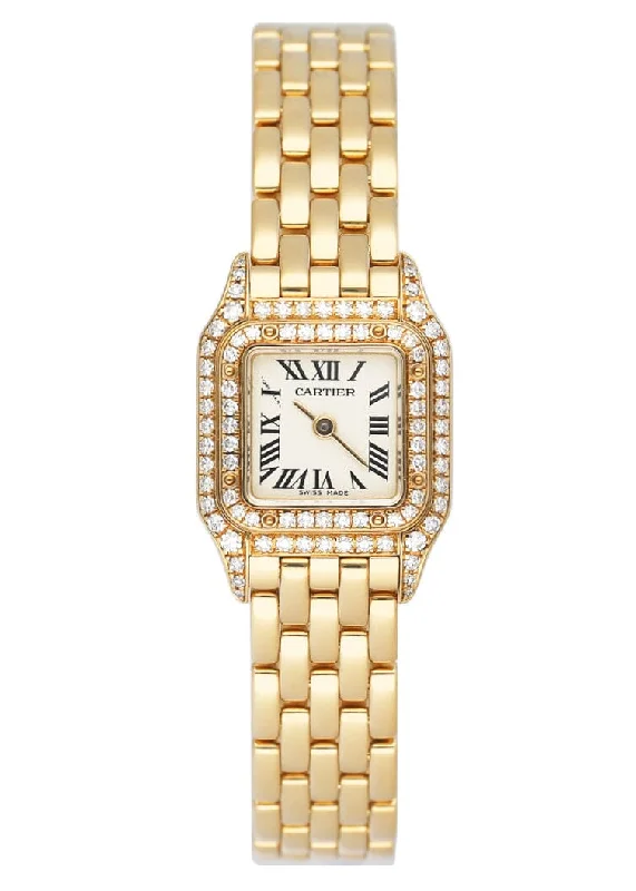 Discover the Best Cartier Timepieces for You –Cartier Panthere Mini WF3182B9 18K Yellow Gold Diamond Ladies Watch