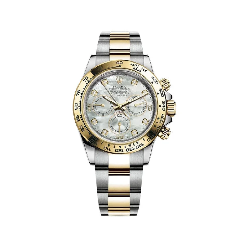 Shop Rolex Watches for Lasting Value –Rolex Daytona 116503 Yellow Gold Stainless Steel Mother of Pearl Diamond Dial