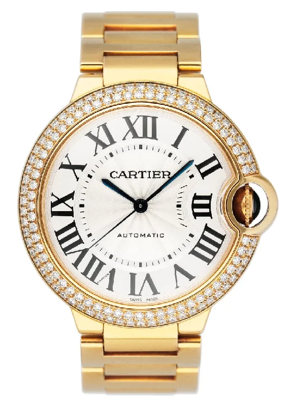 Cartier Watches: Designed for the Modern Gentleman –Cartier Ballon Bleu WE9004Z3 Diamond Bezel 18K Yellow Gold Ladies Watch