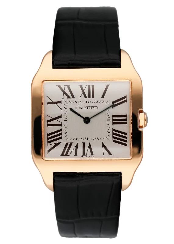 Discover Cartier Watches with Legendary Status –Cartier Santos Dumont W2006951 18K Rose Gold Men's Watch Box Papers