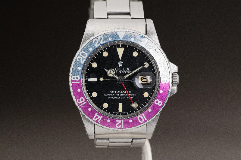 Rolex Watches for Discerning Collectors –1968 Rolex GMT Master 1675 Mk 1 Dial Long E with Fuchsia Insert