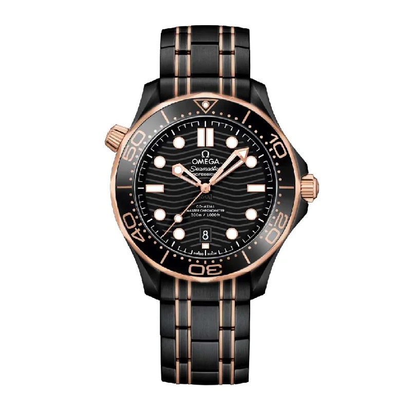 Omega Watches: Timeless Design and Craftsmanship –Omega Seamaster 42mm Watch - Ref: 210.20.42.20.01.001-PVD - Black Index Dial, Black PVD Stainless Steel Bracelet