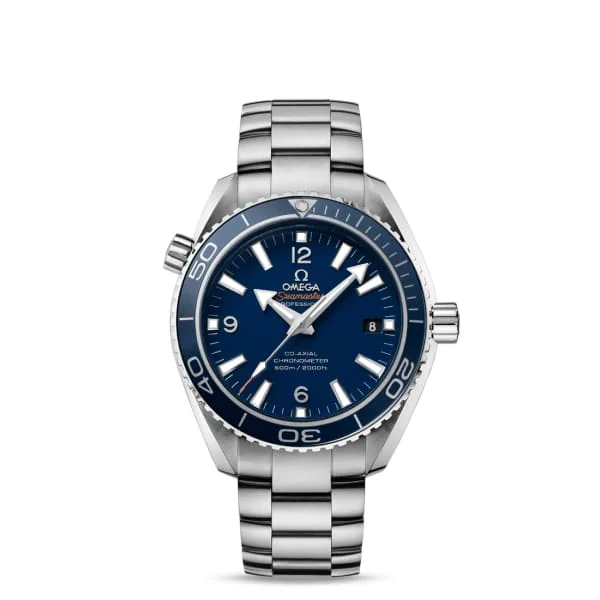 Shop Omega Watches for Classic Designs –Omega Seamaster 42mm Watch - Ref: 232.90.42.21.03.001 - Blue Index Dial in Titanium Case, Titanium Bracelet