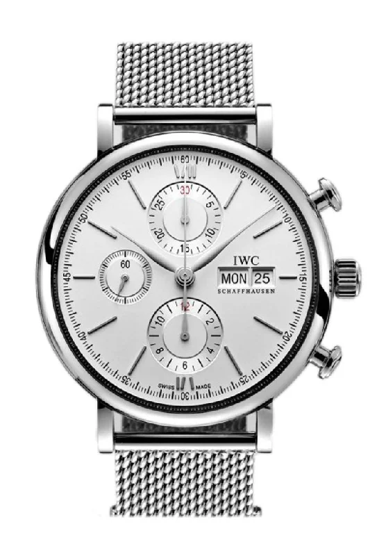 Shop IWC Watches for Unique Designs –IWC Portofino Automatic Chronograph Silver Dial 42mm Men's Watch IW391009