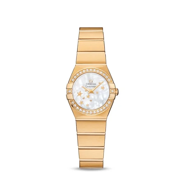 Discover Omega Watches with Legendary Appeal –Omega Constellation 24mm Watch - Ref: 123.55.24.60.05.001 - White Mother of Pearl  Dial & Diamond Bezel, 18K Yellow Gold Bracelet