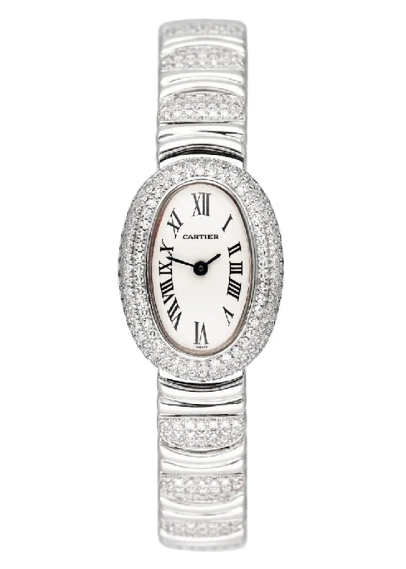 Cartier Watches: The Art of Timekeeping –Cartier Baignoire Mini W1518956 Diamond White Gold Ladies Watch