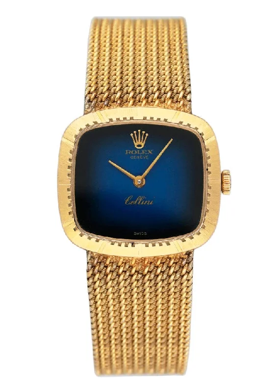 Rolex Watches for Investment and Style –Rolex Cellini Blue Dial 18K Yellow Gold Ladies Watch