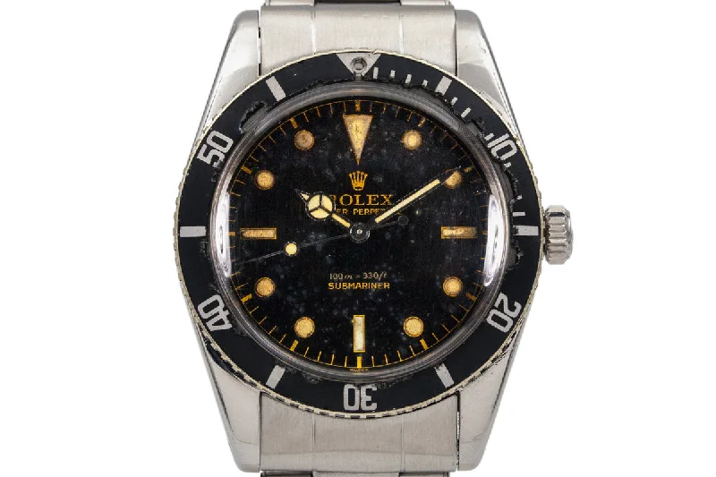 Find Iconic Rolex Watches for Every Wrist –1959 Rolex Submariner 6536-1 Glossy Gilt Chapter Ring Dial with Papers