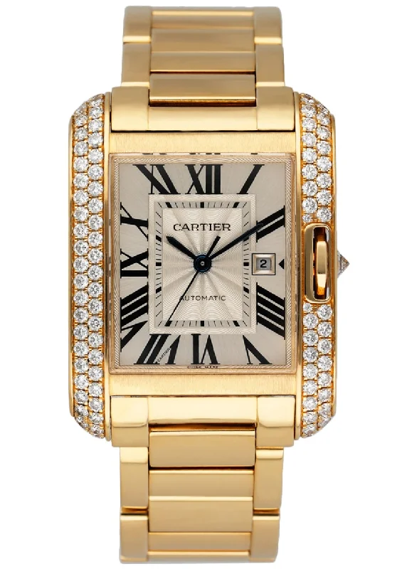 Cartier Watches: Built for the Modern Luxury Collector –Cartier Tank Anglaise  WT100006 18K Yellow Gold Diamond Box/Papers