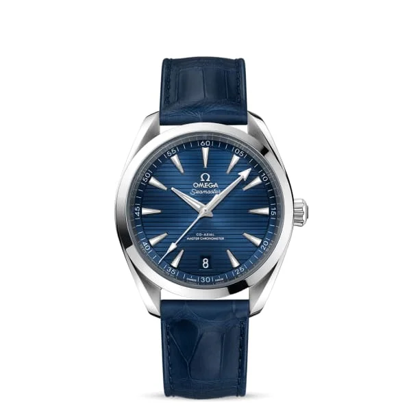 Omega Watches: A Tradition of Swiss Excellence –Omega Seamaster 41mm Watch - Ref: 220.13.41.21.03.003 - Blue Index Dial, Blue Leather Strap