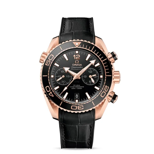 Discover Omega Watches with Legendary Craftsmanship –Omega Seamaster 46mm Watch - Ref: 215.63.46.51.01.001 - Black Chronograph Index Dial, Black Leather Strap