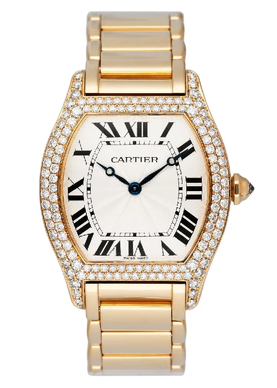 Cartier Watches for Every Style and Taste –Cartier Tortue Large WA5037W8 Diamond Yellow Gold Mens Watch