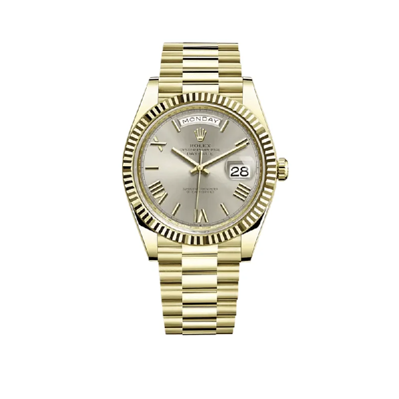 Rolex Watches: Luxury Timepieces for the Modern Age –Rolex Day-Date 228238 Yellow Gold Silver Dial (2023)