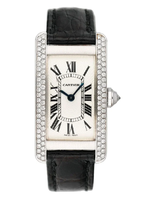 Cartier Watches: Perfect for Every Discerning Collector –Cartier Tank Americaine WB701851 18K White Gold Diamond Ladies Watch