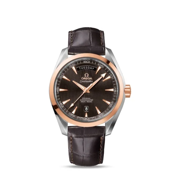 Omega Watches: Crafted for Ultimate Luxury –Omega Seamaster 42mm Watch - Ref: 231.23.42.22.06.001 - Grey Index Dial & 18K Rose Gold Bezel, Brown Leather Strap